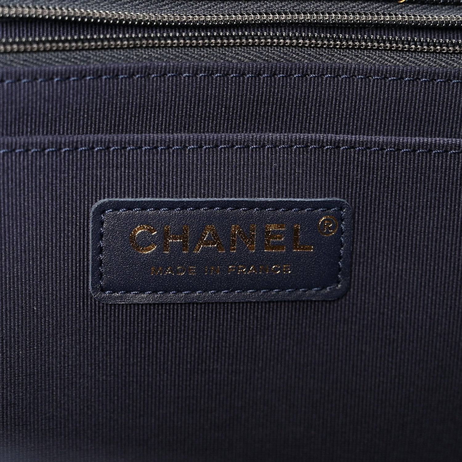 Chanel Denim Quilted XXL Travel Flap Bag Dark Blue Orange 6 of 11