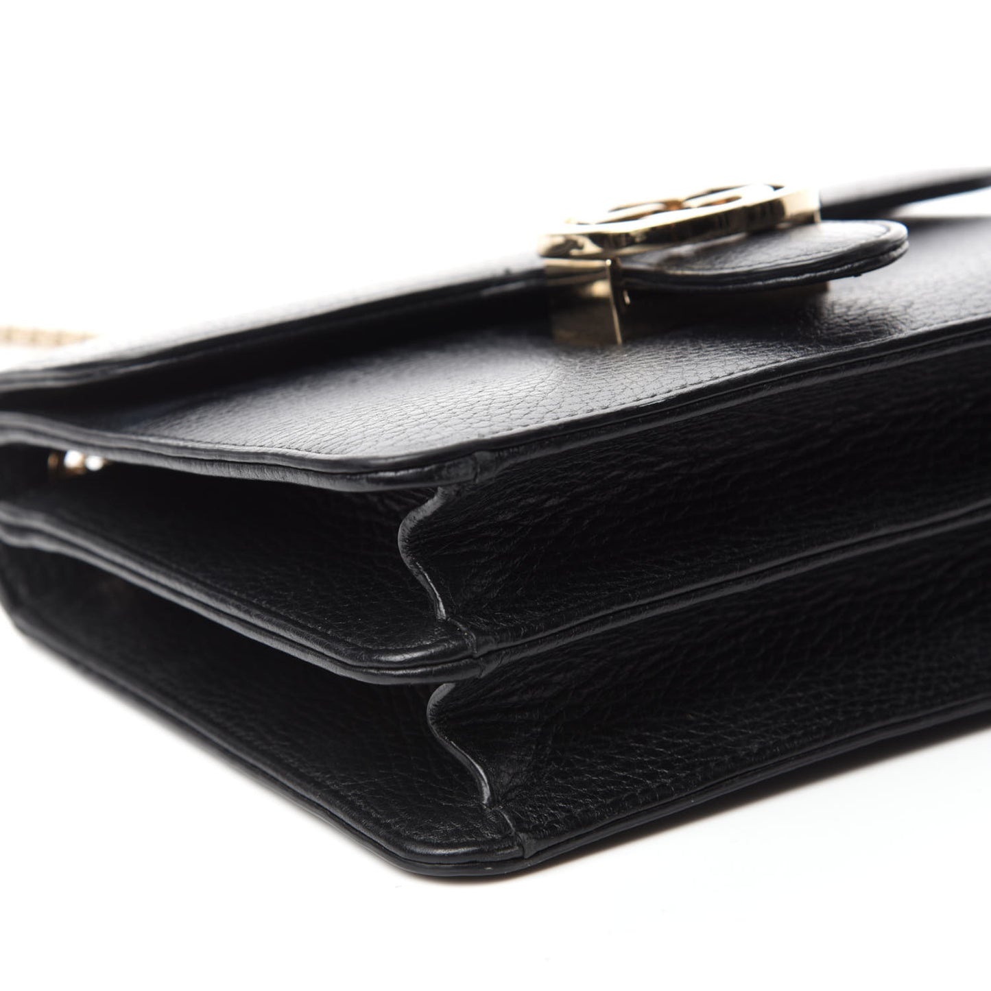Dollar Calfskin Small Interlocking G Shoulder Bag Black