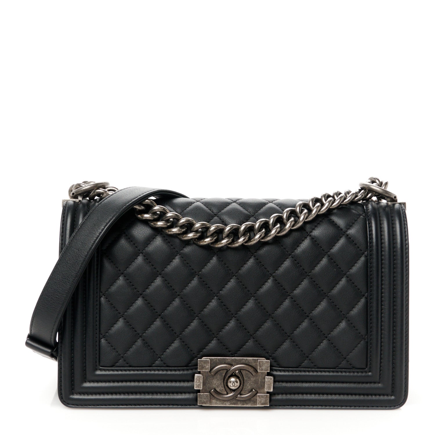 Chanel Calfskin Quilted Medium Boy Flap Black 1 of 10