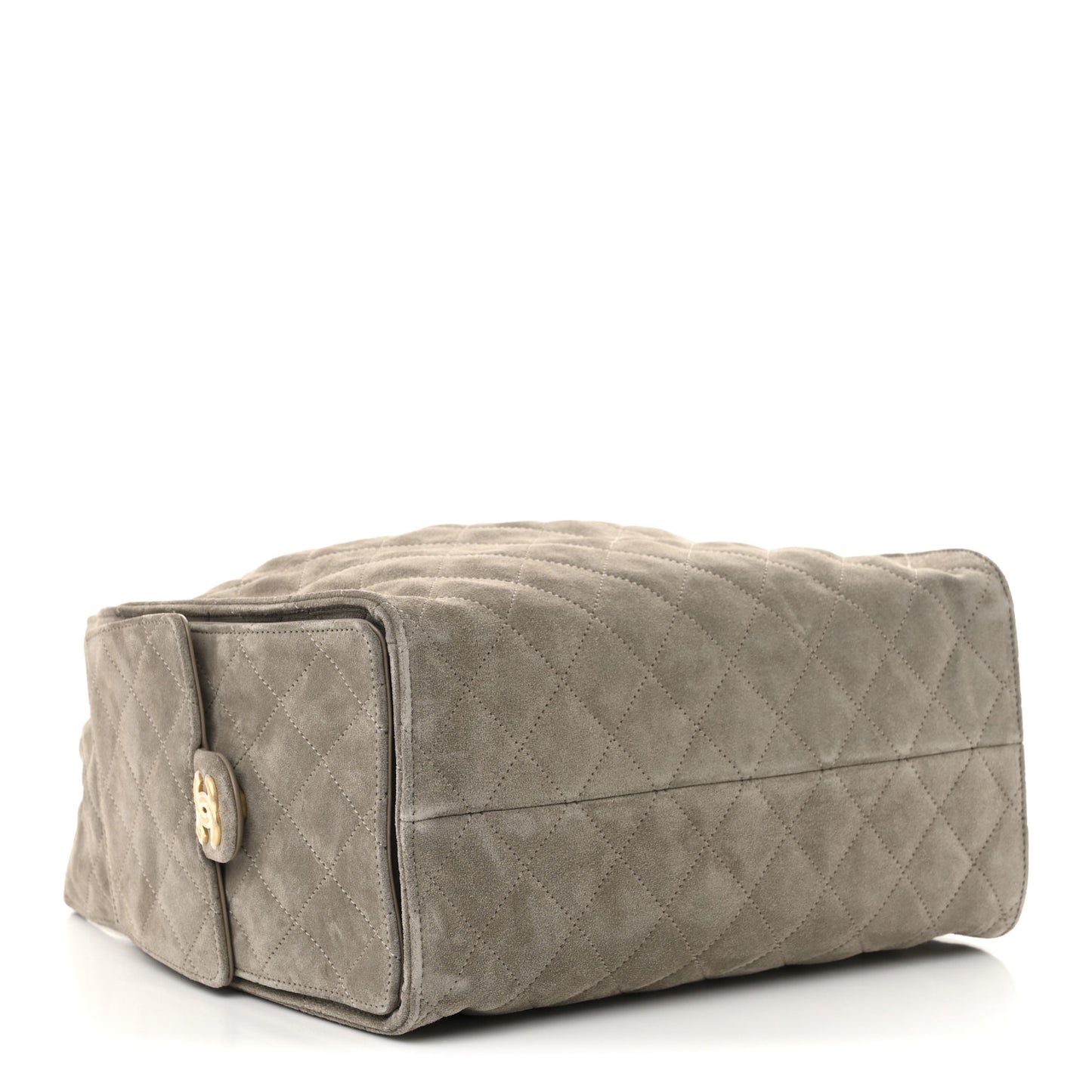 Suede Quilted Medium Chanel 25 Handbag Dark Grey