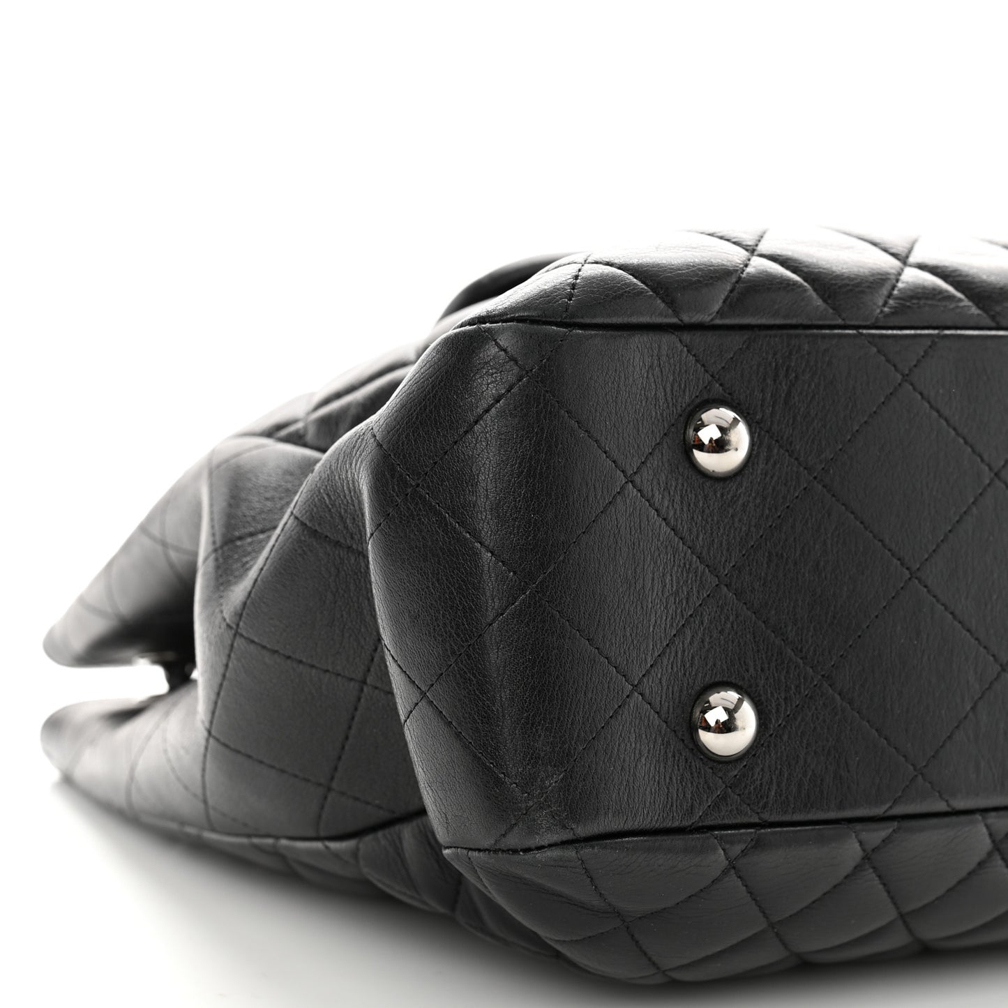Calfskin Quilted Flap Tote Black