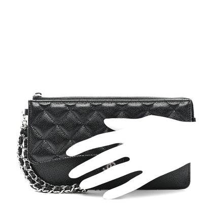 Chanel Caviar Quilted Classic Pouch With Handle Black 2 of 10