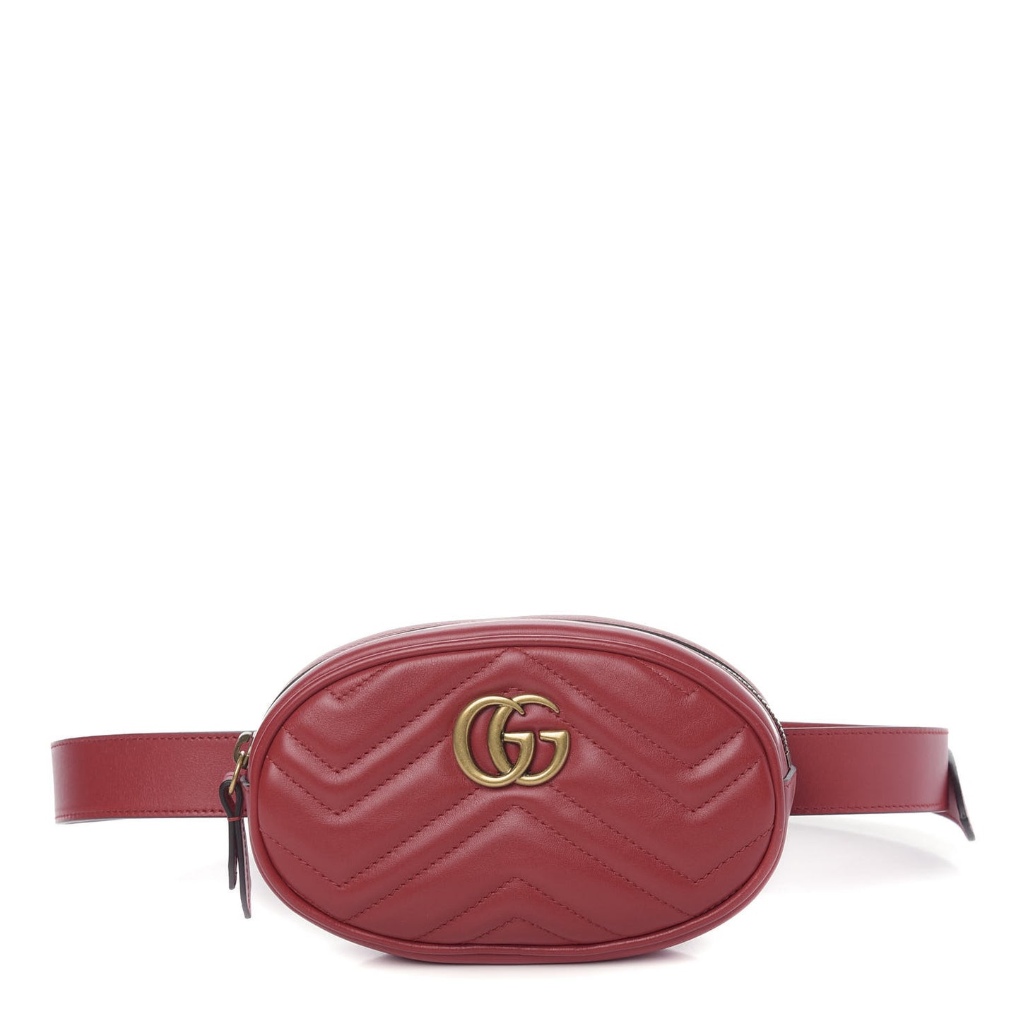 Calfskin Matelasse GG Marmont Belt Bag 95 38 Hibiscus Red