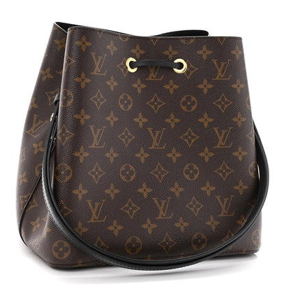 Louis Vuitton Monogram Braided Neonoe MM Black 3 of 9