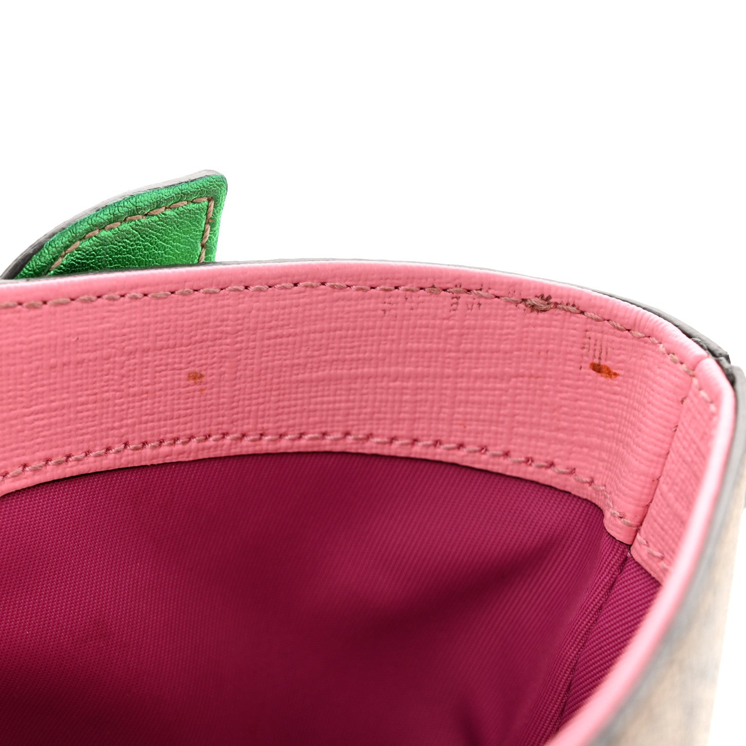 Gucci GG Supreme Monogram 3-D Strawberry Childrens Bucket Tote Beige Ebony Lotus Pink Fuxia Emerald 11 of 12