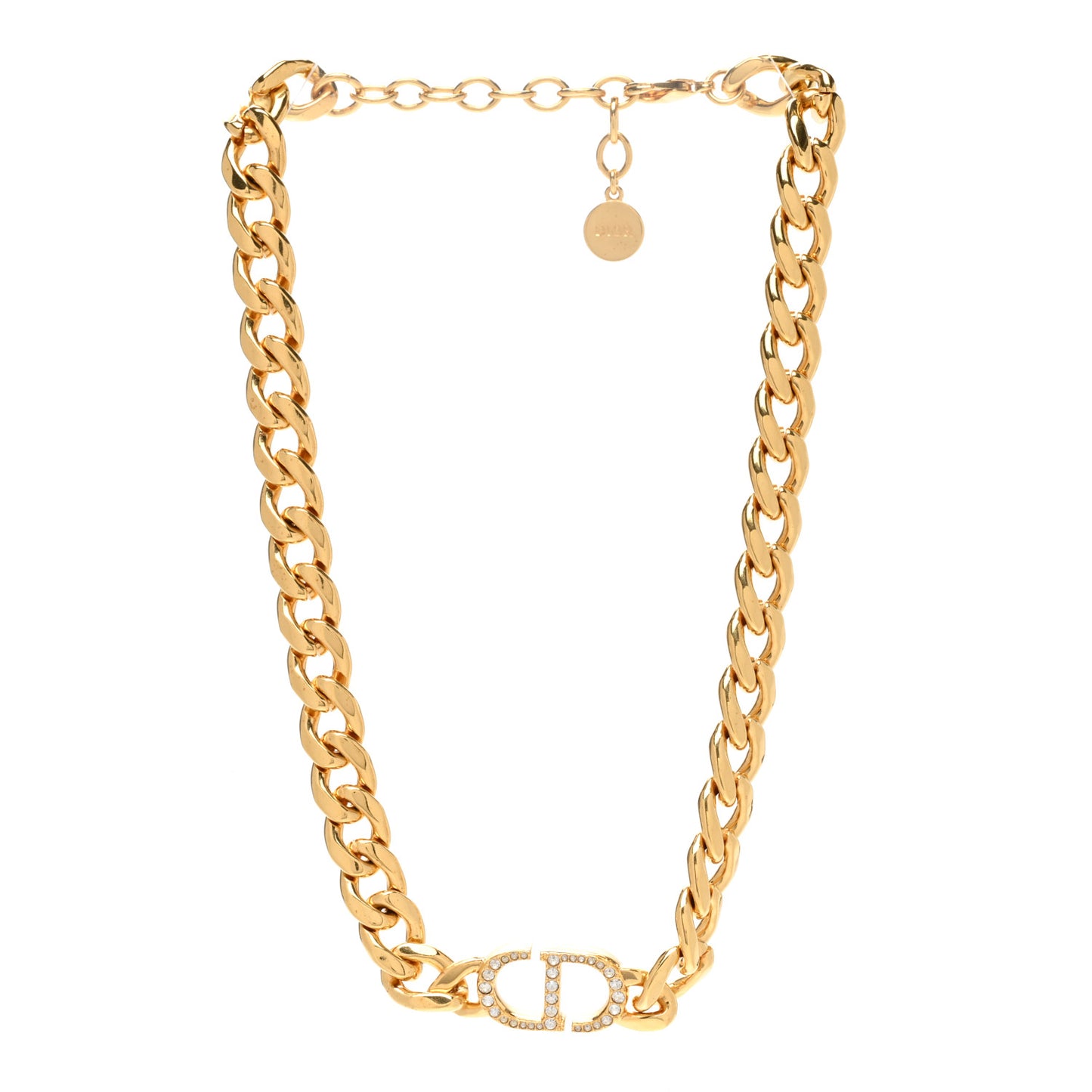 Metal Crystal 30 Montaigne Necklace Gold