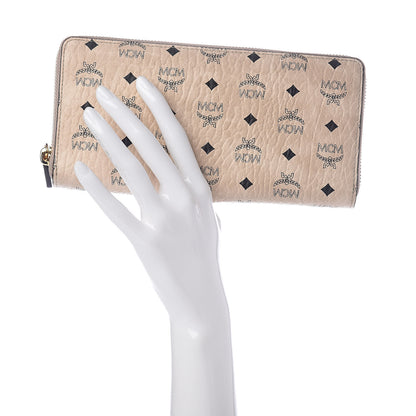 MCM Visetos Large Zip Around Large Wallet Beige 2 of 6