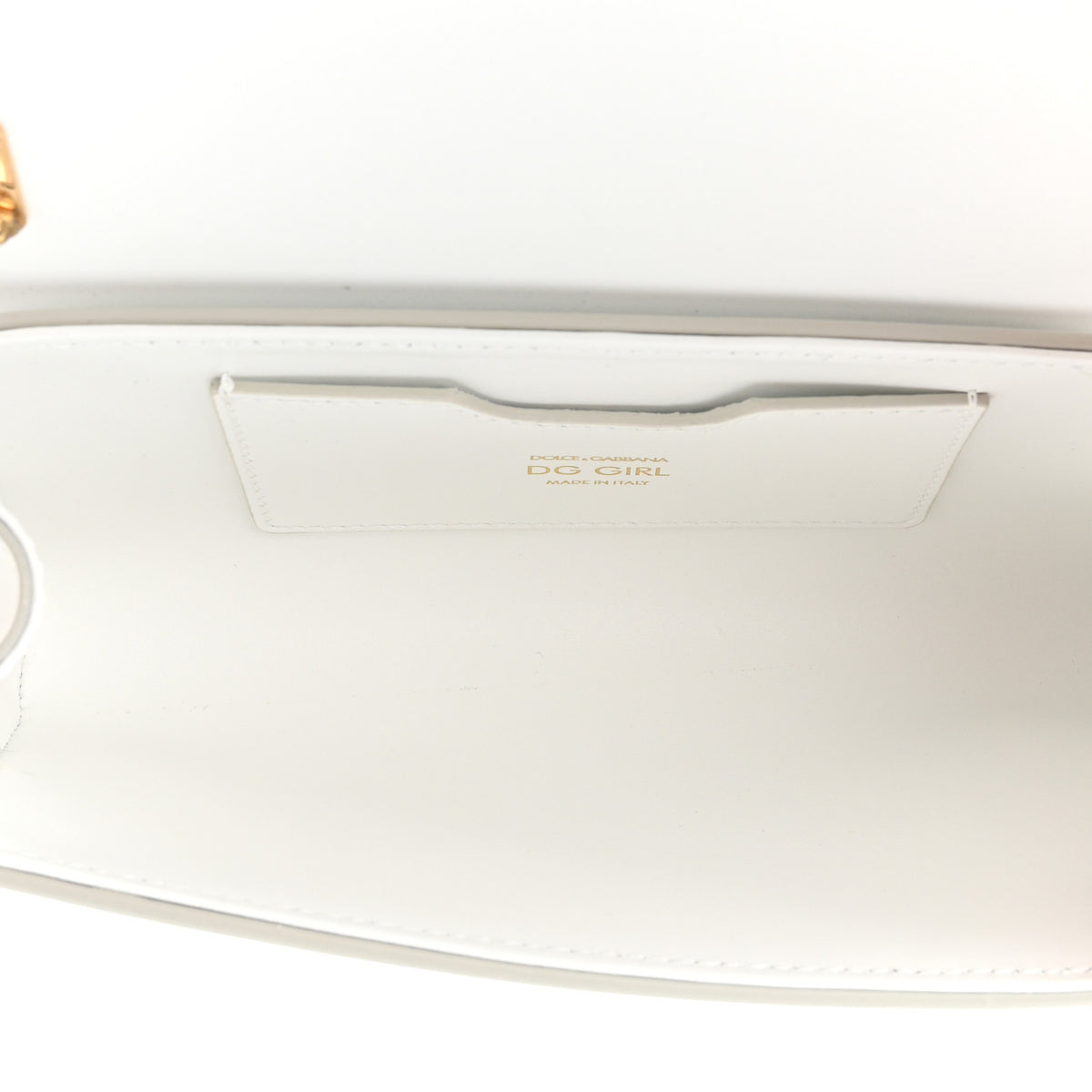 Calfskin DG Girls Phone Shoulder Bag White