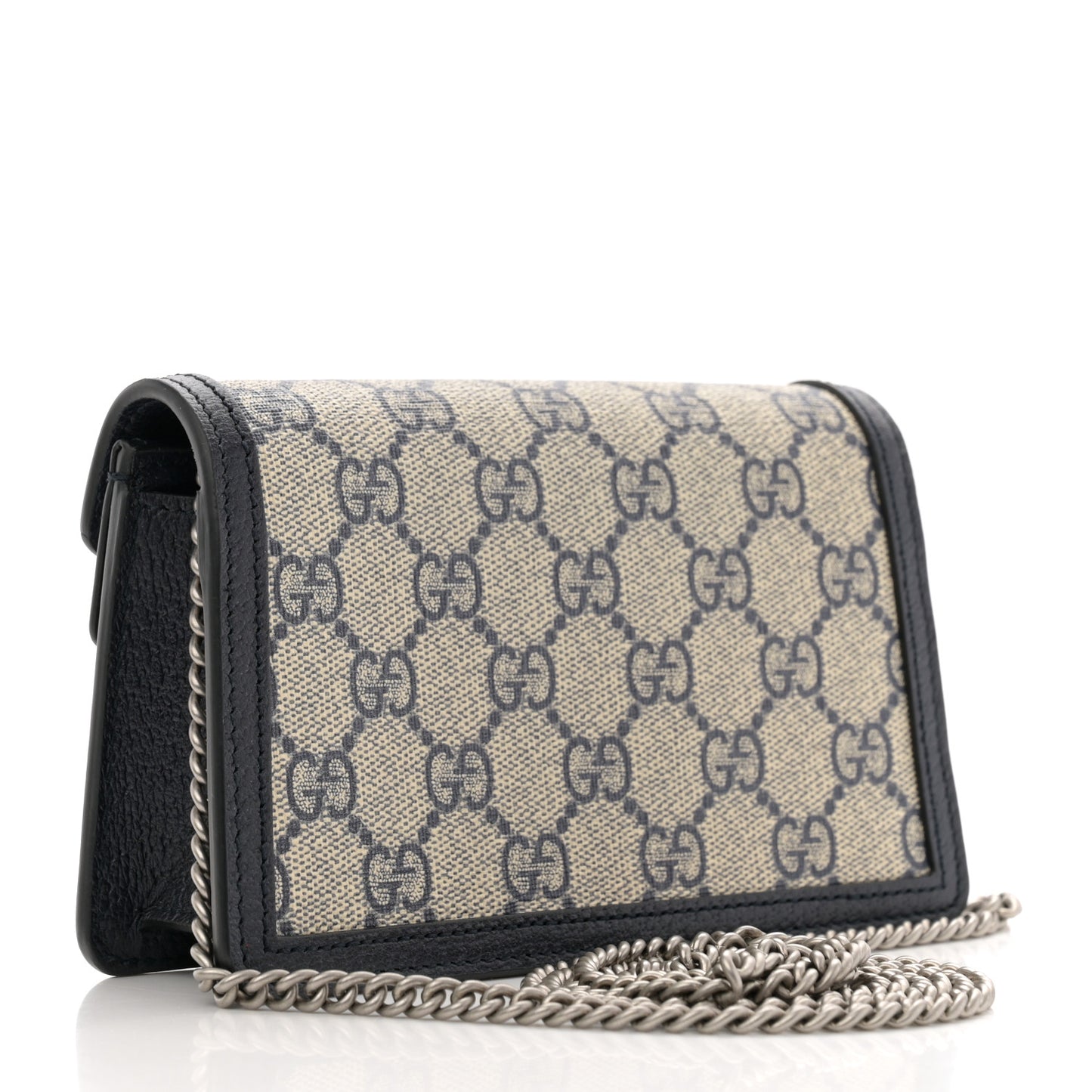 GG Supreme Monogram Textured Dollar Calfskin Super Mini Dionysus Shoulder Bag Beige Blue