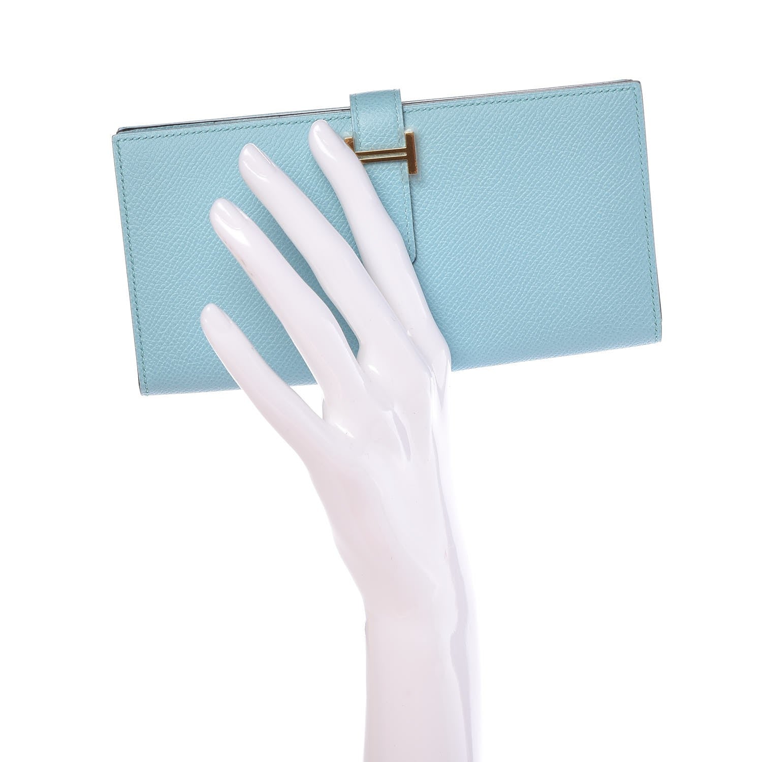 Hermes Epsom Bearn Gusset Wallet Bleu Atoll 2 of 8