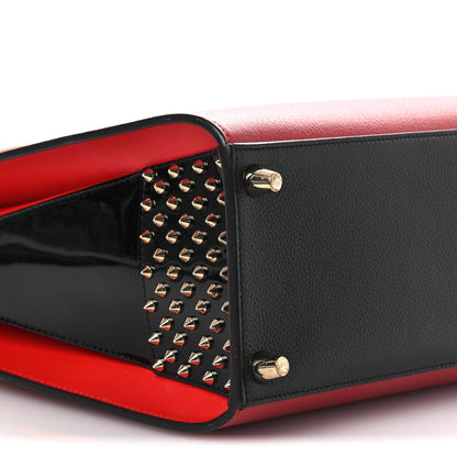 Christian Louboutin Calfskin Empire Patent Studded Medium Paloma Loulou Carmin Black 8 of 14