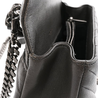 Saint Laurent Sheepskin Matelasse Chevron Monogram Medium College Bag Asphalt 13 of 16