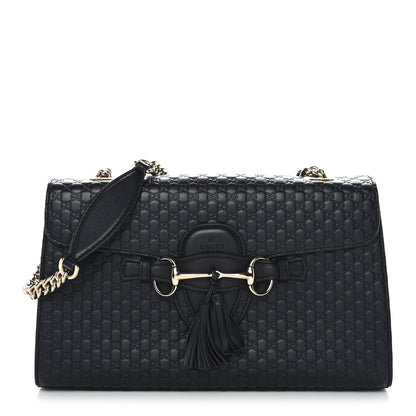 Gucci Microguccissima Medium Emily Chain Shoulder Bag Blue 1 of 11