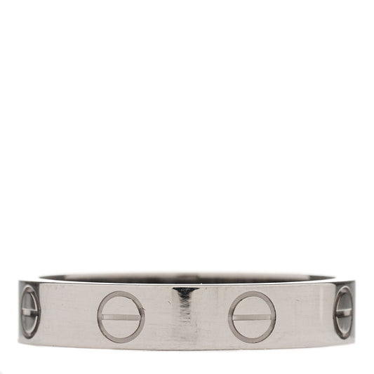 18K White Gold 3.5mm LOVE Wedding Band Ring 53 6.5