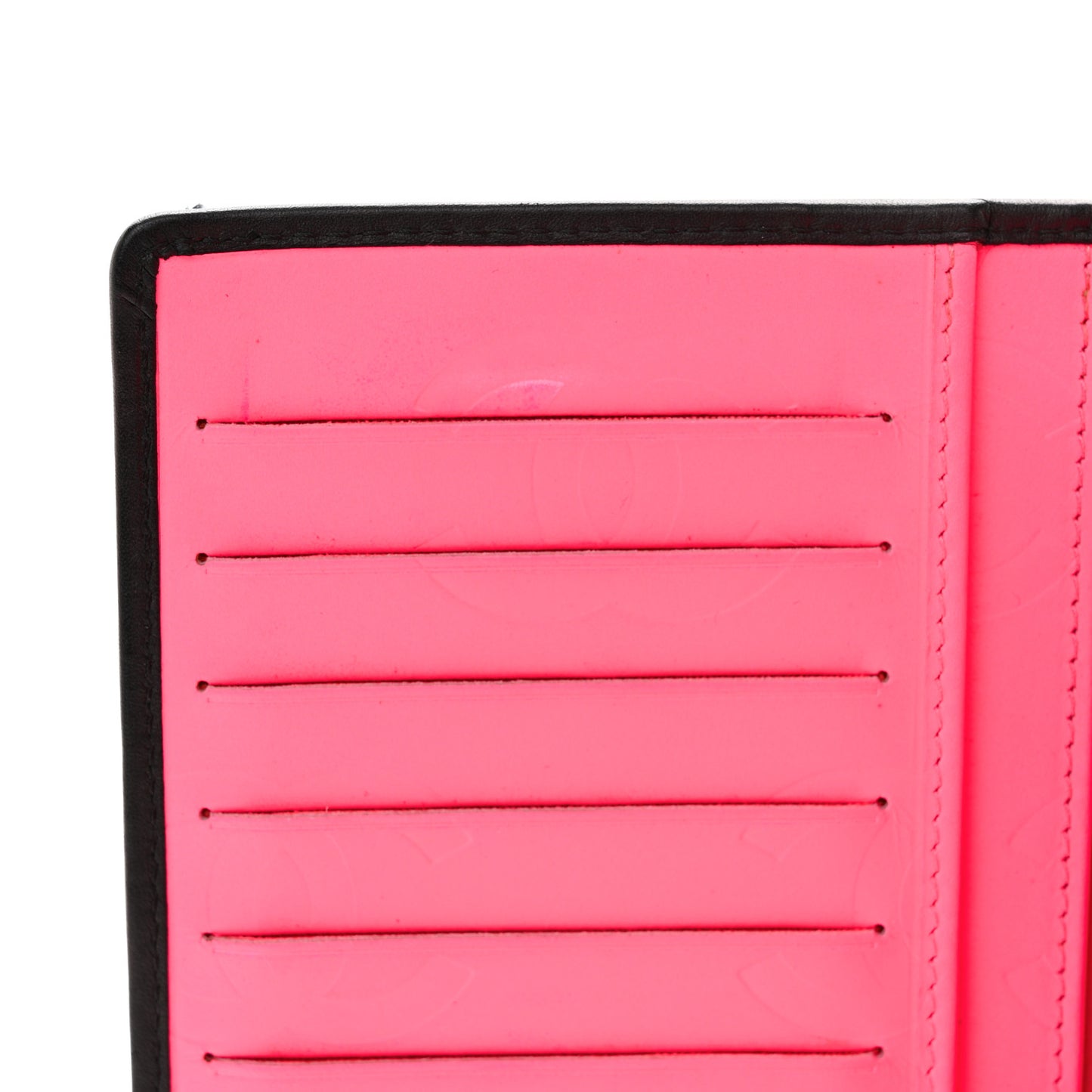 Calfskin Quilted Cambon Yen Wallet Black
