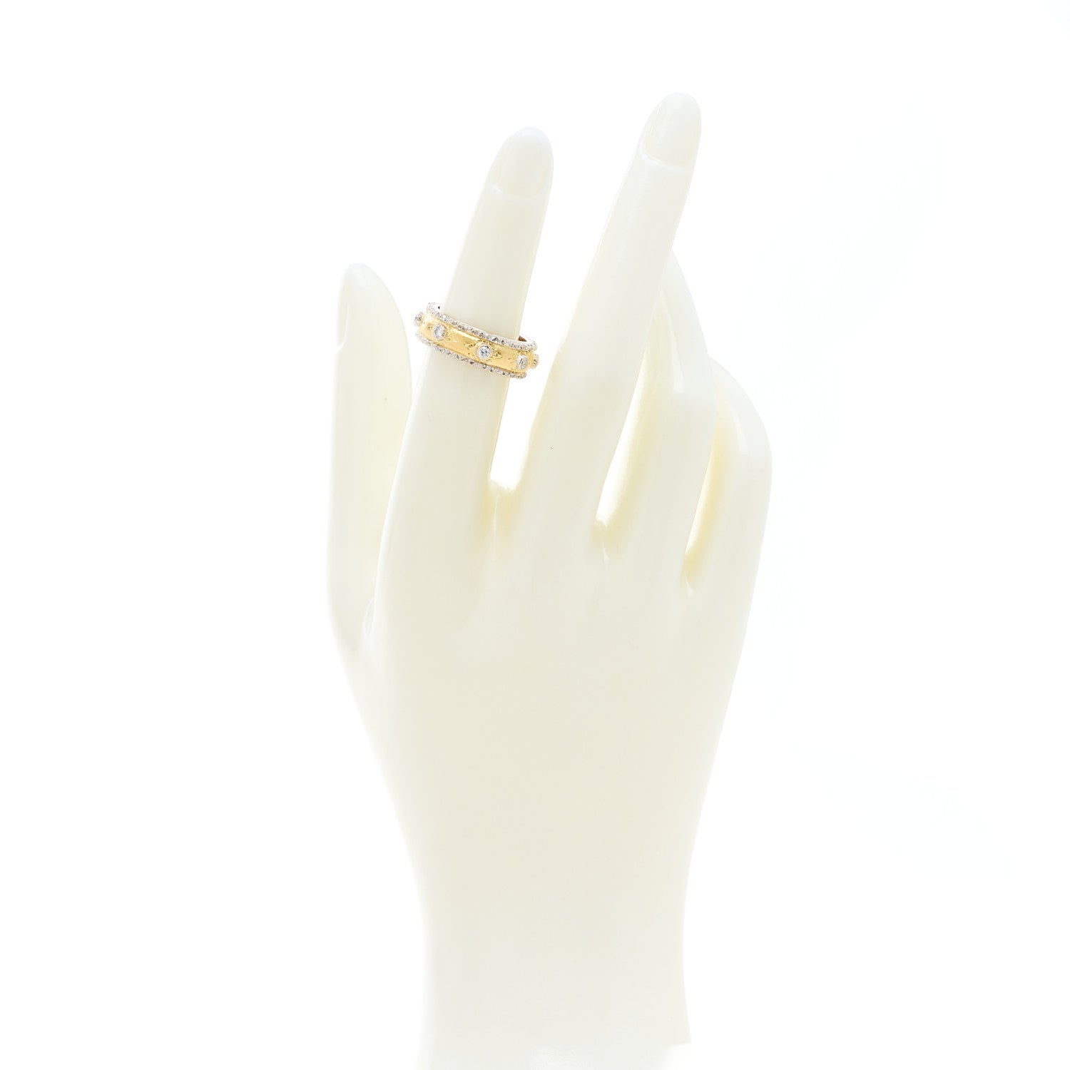 Buccellati 18K Yellow White Gold Diamond Macri Capri Eternelle Ring 49 5 2 of 6
