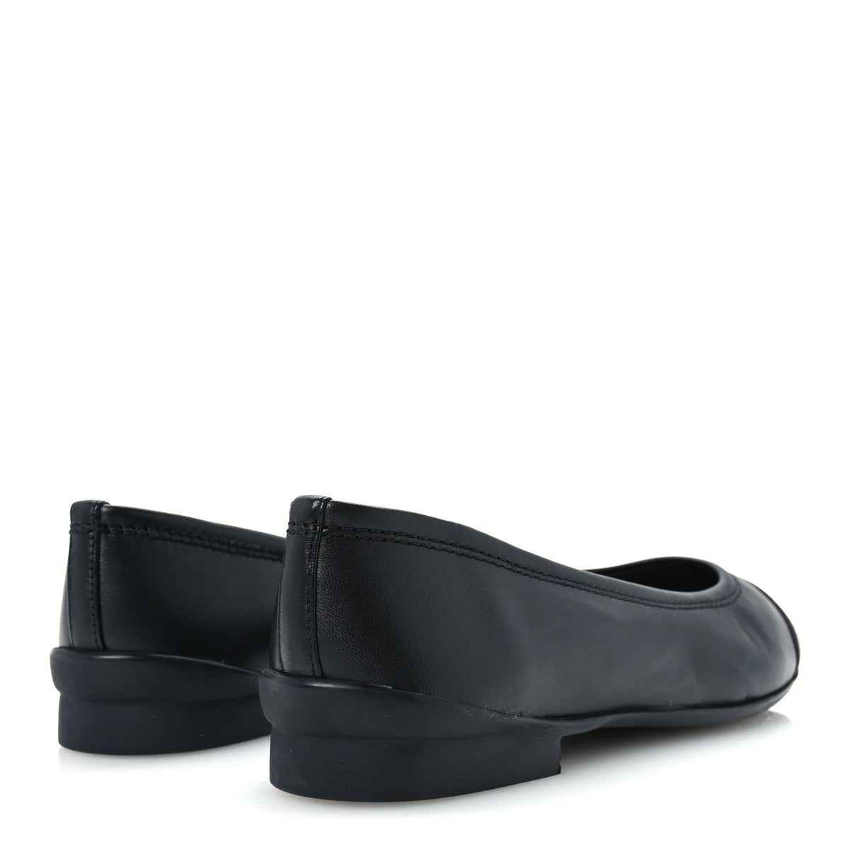 Chanel Lambskin Cap Toe CC Uniform Ballerina Flats 37 Black 5 of 10