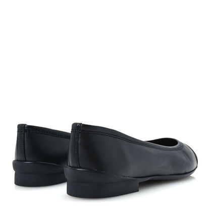Chanel Lambskin Cap Toe CC Uniform Ballerina Flats 37 Black 5 of 10