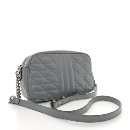 Gucci Calfskin Matelasse Aria Small GG Marmont Chain Shoulder Bag Deep Grey 3 of 12
