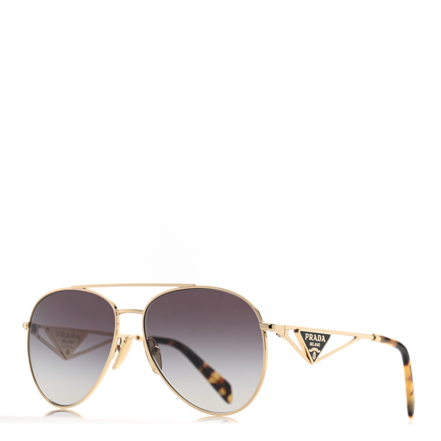 Prada Aviator Sunglasses SPR 73Z Gold Tortoise 1 of 8