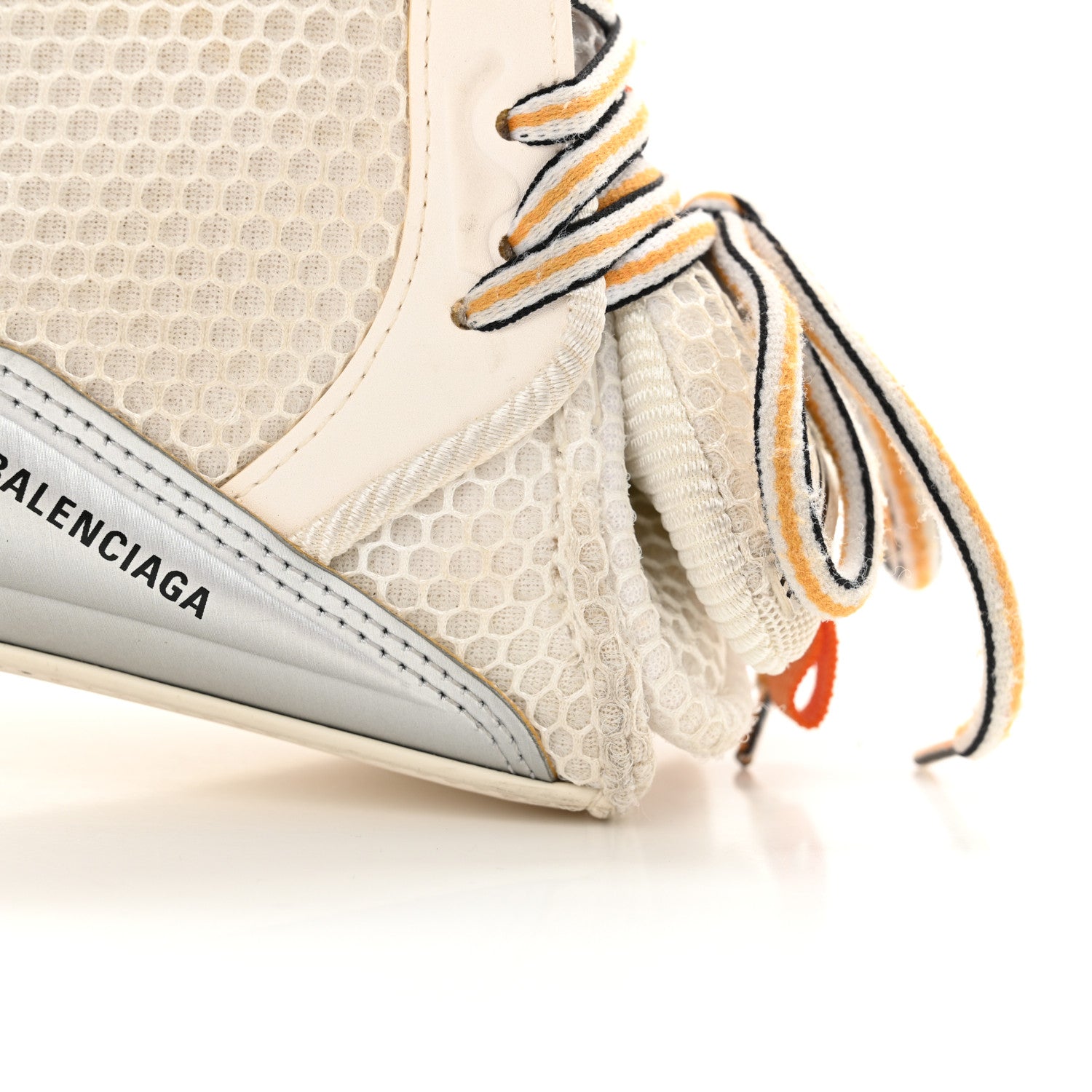 Balenciaga Faux Calfskin Fabric Glow In The Dark Small Sneakerhead Top Handle Bag White Orange 15 of 15