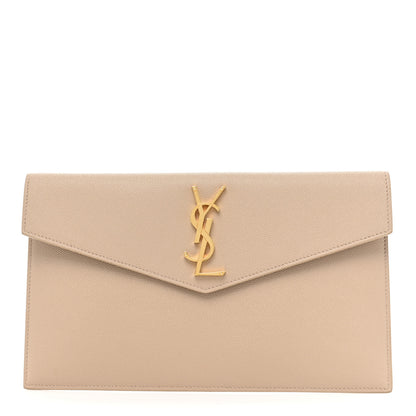 Saint Laurent Grain De Poudre Uptown Pouch Dark Beige 1 of 9