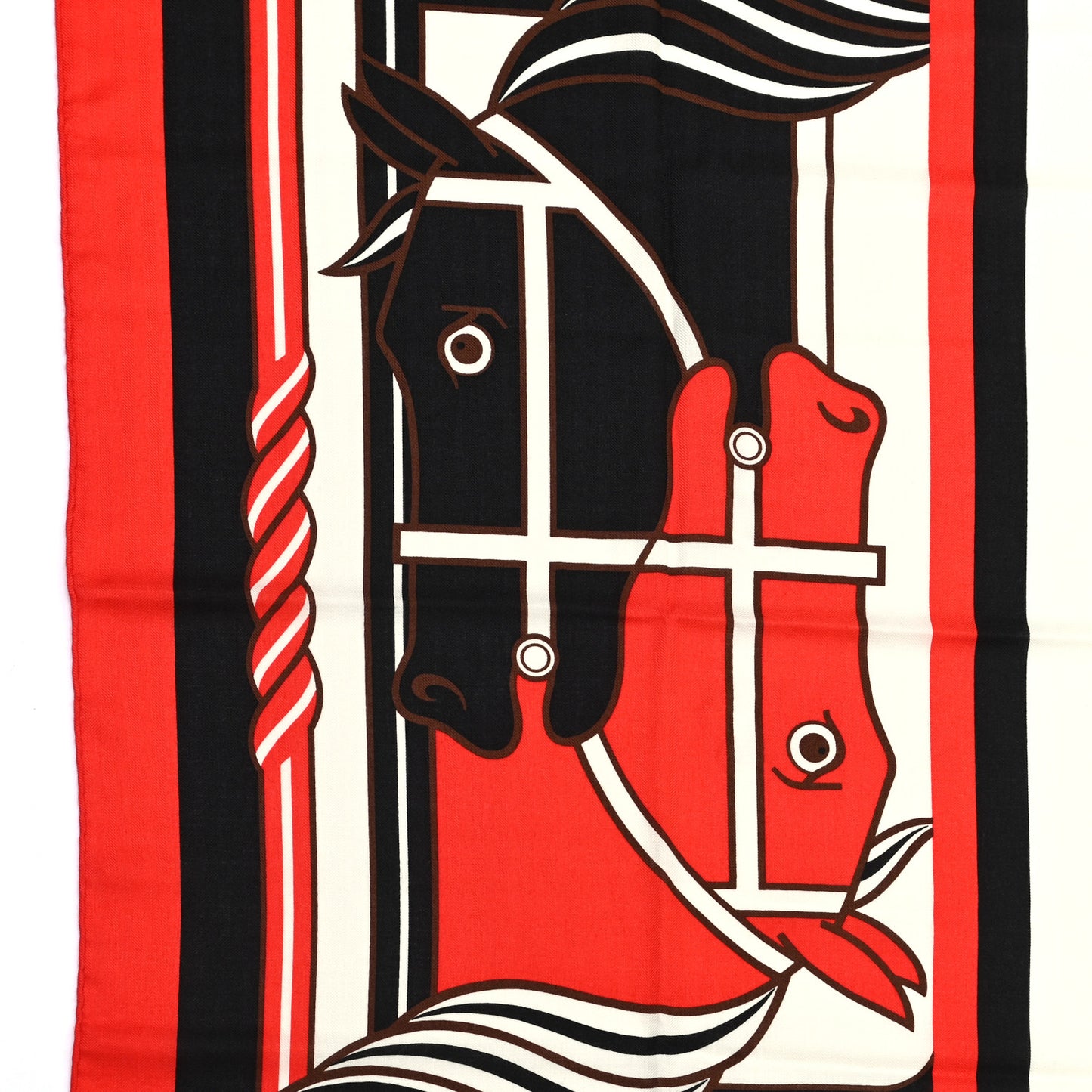 Cashmere Silk Encadre H Passant Giant Scarf 140 Gris Chine Rouge Black