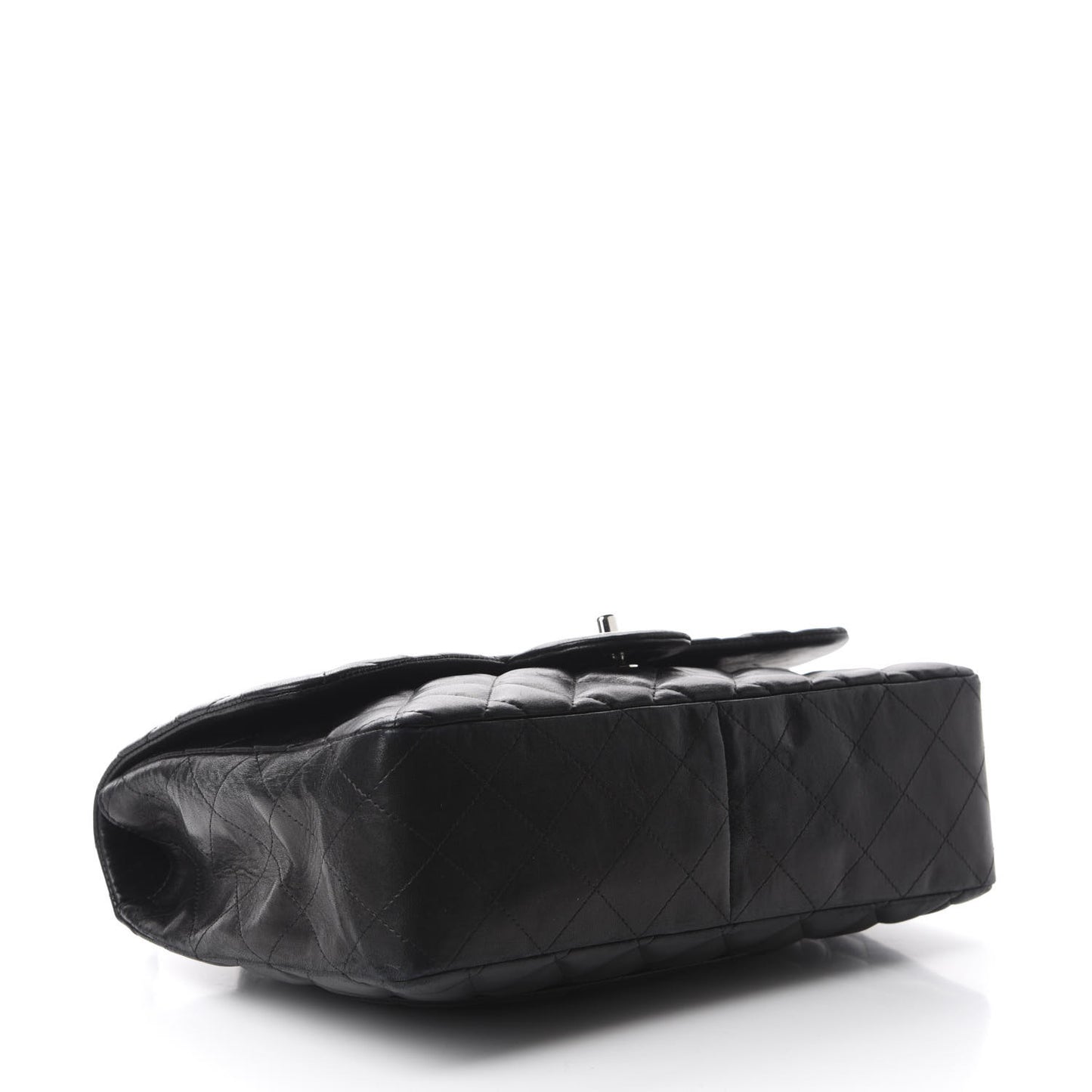 Lambskin Quilted Jumbo Single Flap Black