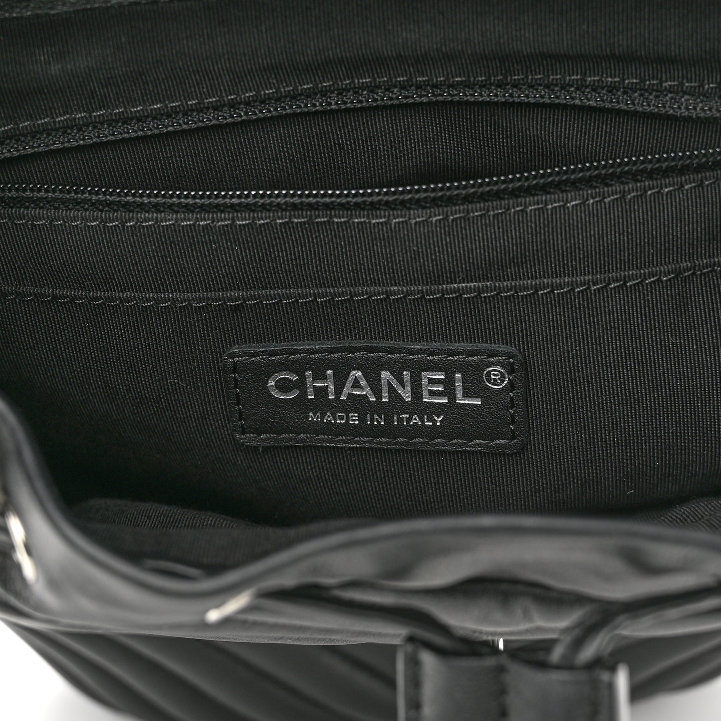 Calfskin Chevron Quilted Small Urban Spirit Backpack Black