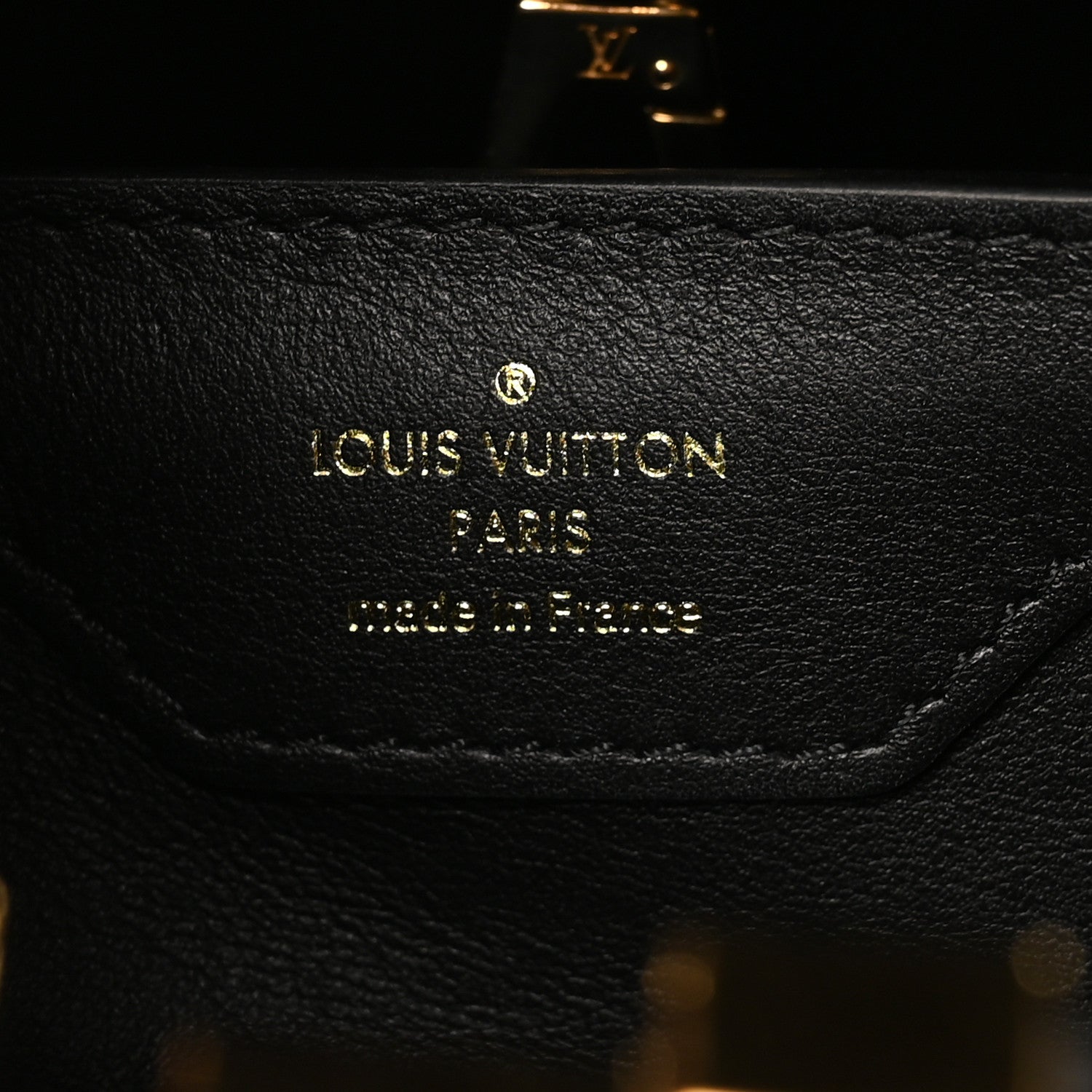 Louis Vuitton Lambskin Quilted Flower Capucines PM Black 1873063