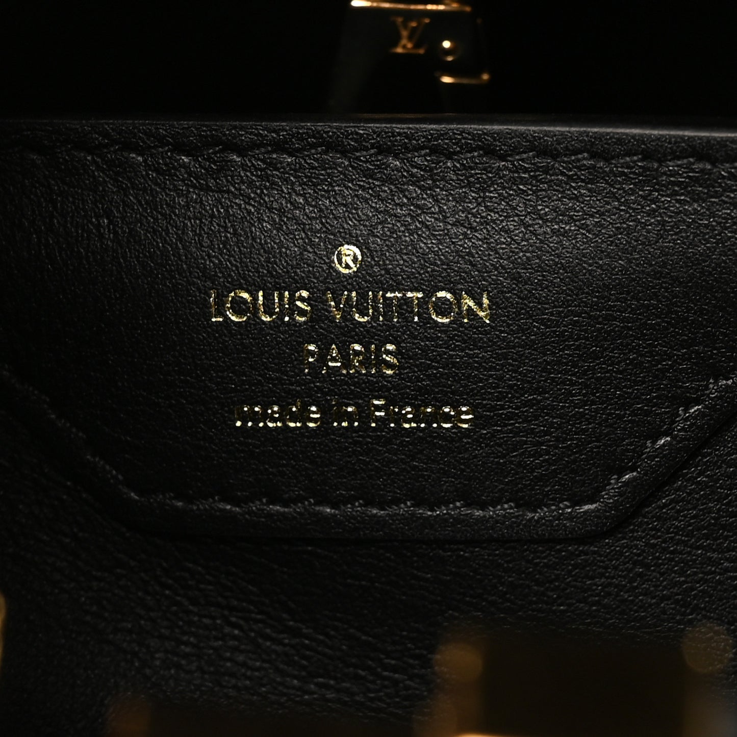 Lambskin Quilted Flower Capucines PM Black