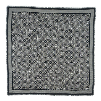 Louis Vuitton Silk Wool Jacquard Since 1854 Monogram Shawl Gray 1 of 4