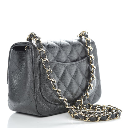 Chanel Caviar Quilted Mini Square Flap Dark Grey 2 of 9