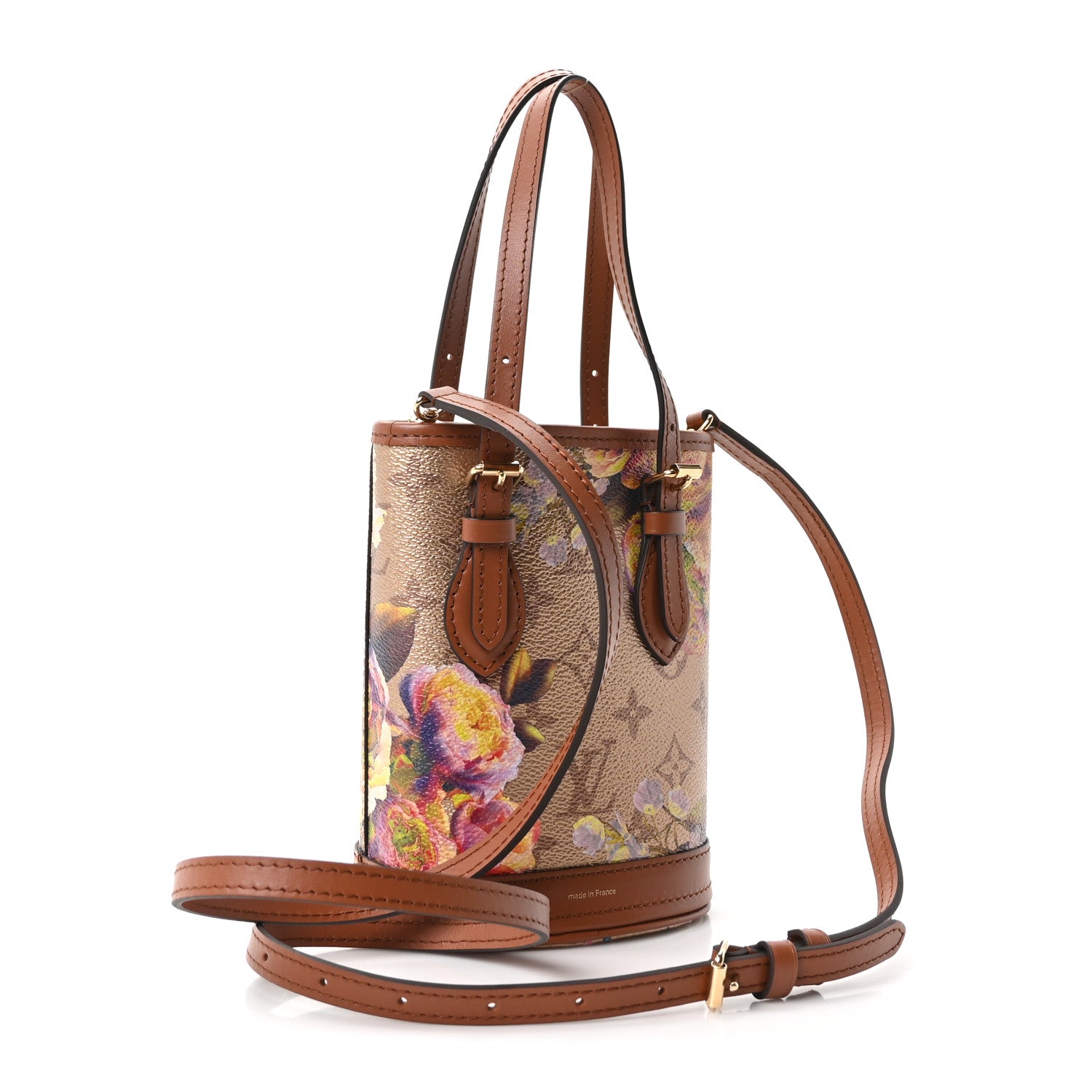 Louis Vuitton Metallic Monogram LV Garden Nano Bucket Bag Gold Gold 4 of 11