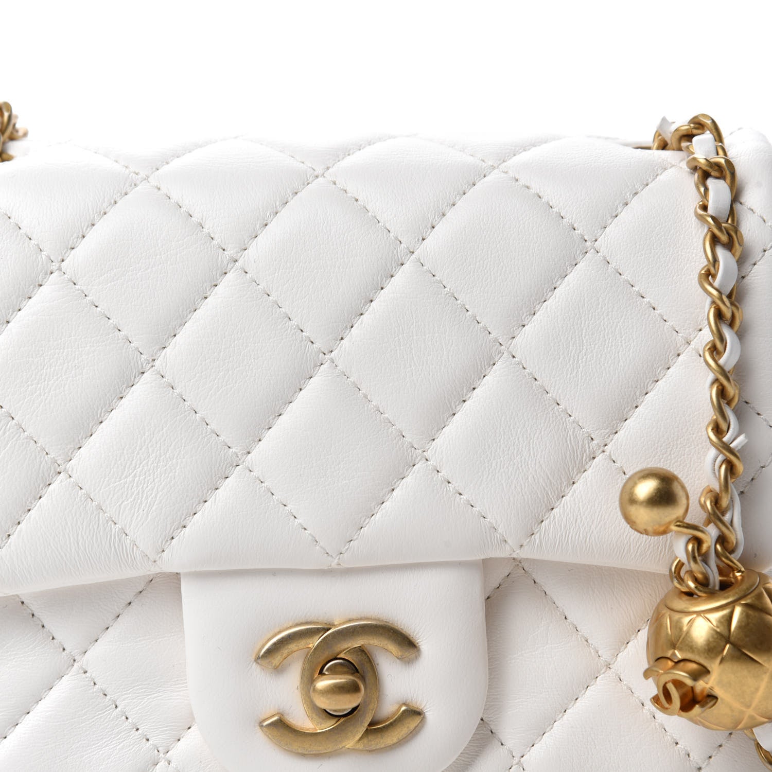 Chanel Lambskin Quilted Mini Pearl Crush Flap White 10 of 11