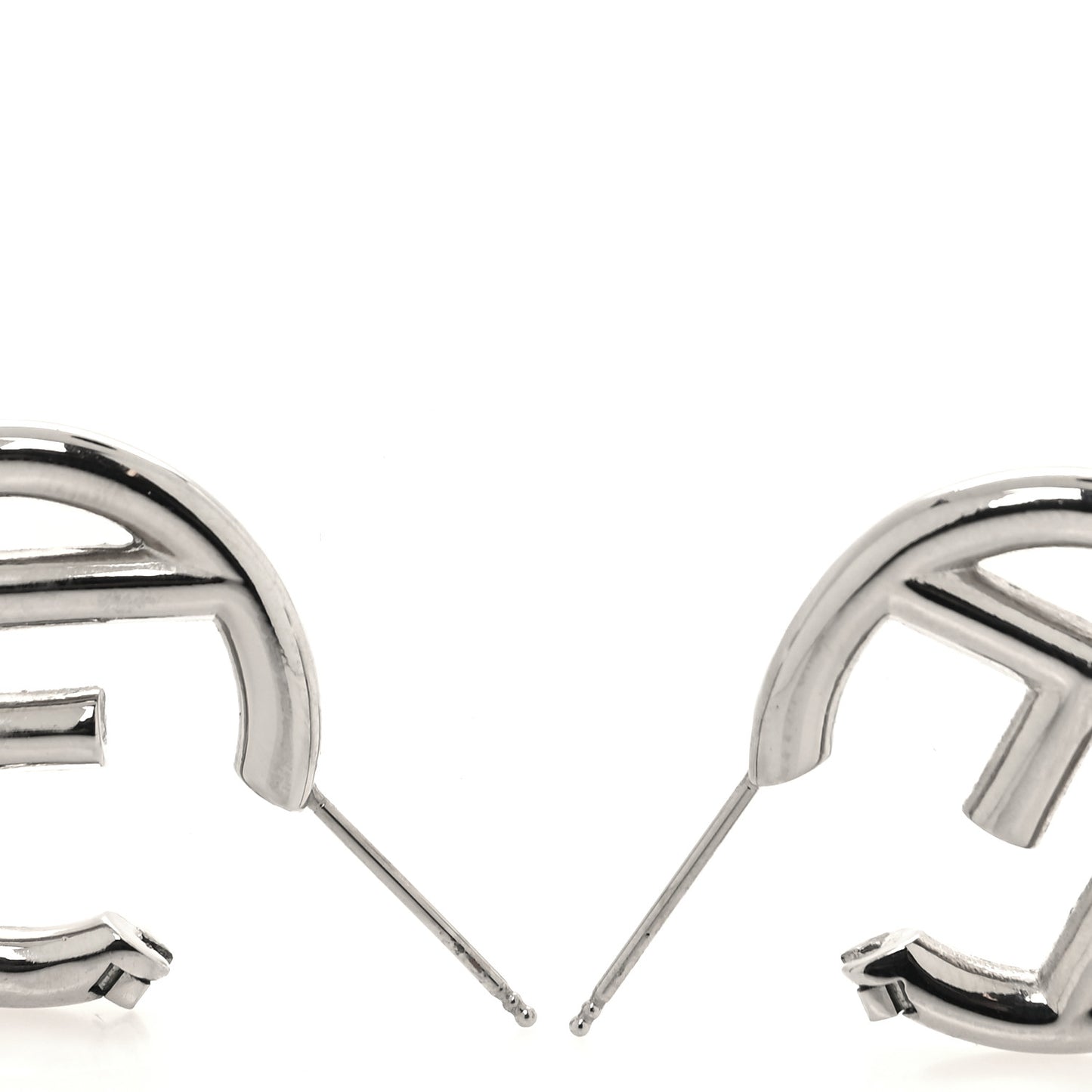 Metal F is Fendi Hoop Earrings Silver