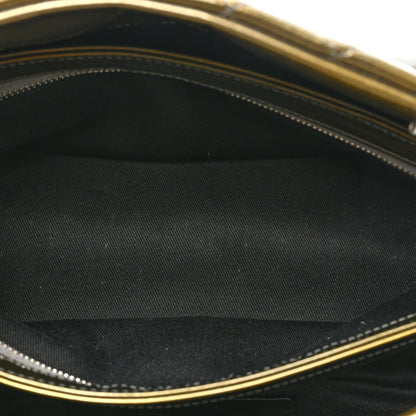 Chanel Metallic Patent Quilted Medium Just Mademoiselle Bowling Bag Green Degrade 6 of 13