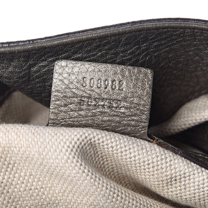 Gucci Metallic Pebbled Calfskin Medium Soho Chain Shoulder Bag Sasso 7 of 16