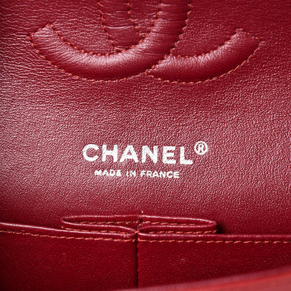 Chanel Patent Calfskin Quilted Medium Double Flap Dark Red 6 of 13