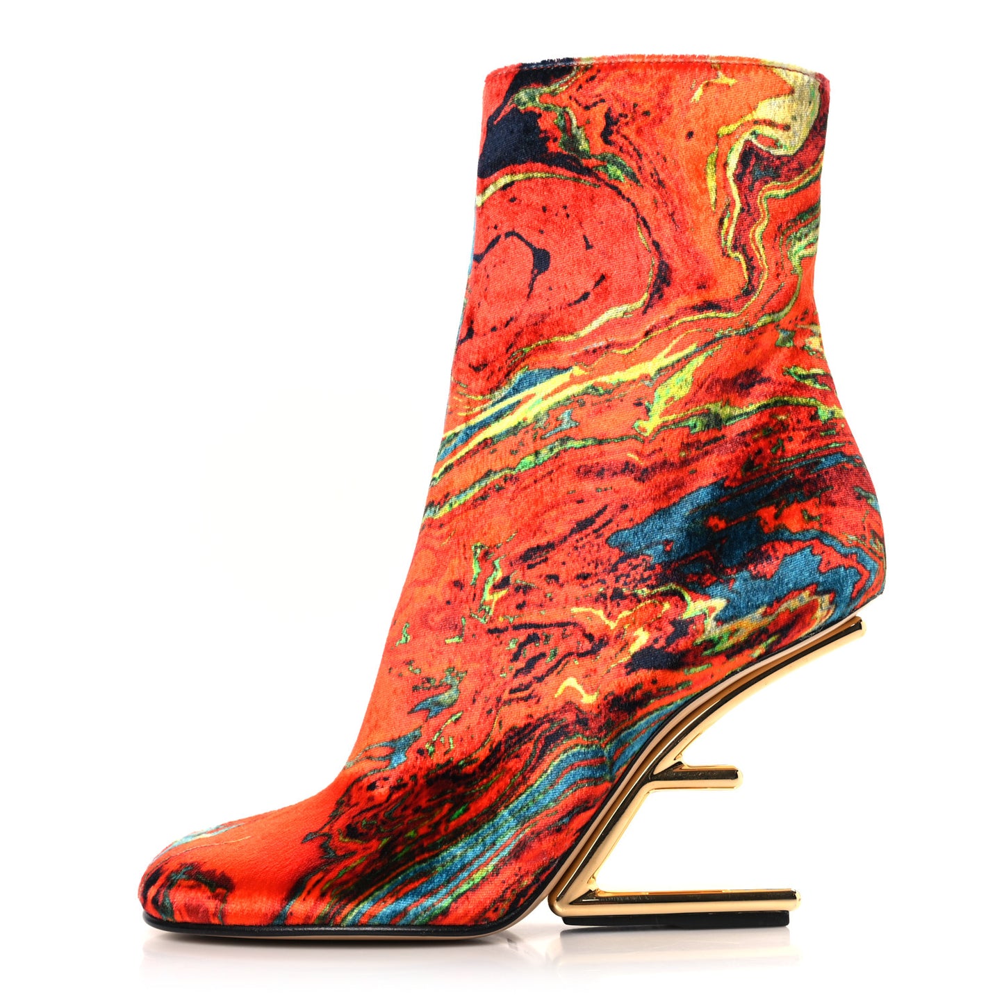 Velvet Marble Fendi First 95mm Booties 37 Georgia