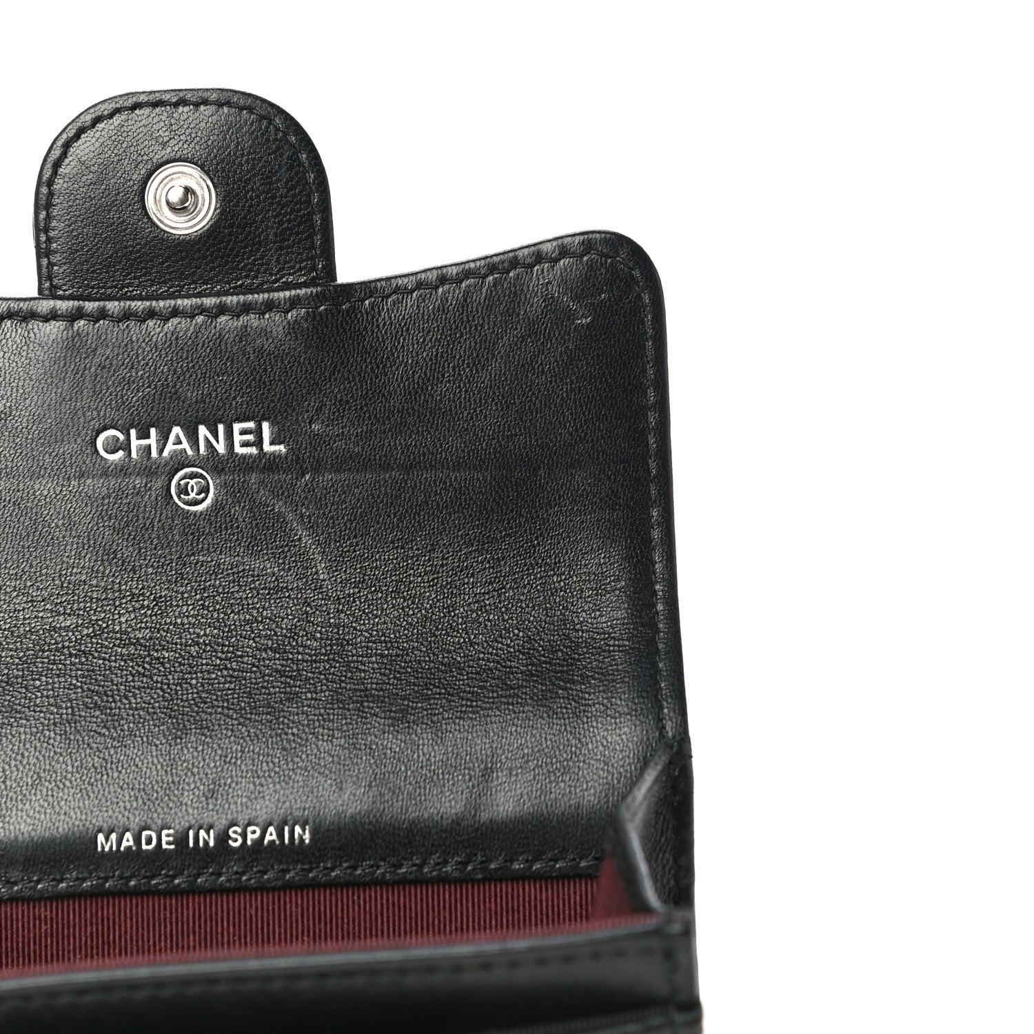 Chanel Lambskin Quilted Flap Card Holder Wallet Black 13 of 18