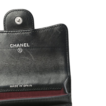 Chanel Lambskin Quilted Flap Card Holder Wallet Black 13 of 18