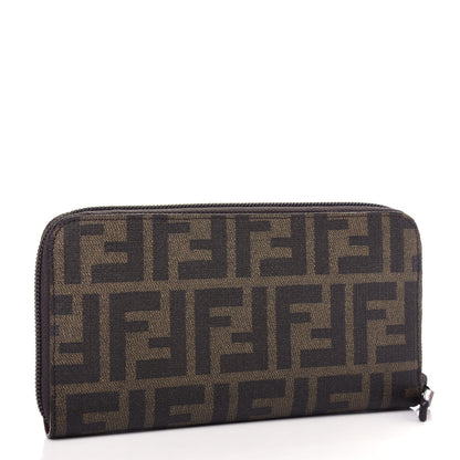 Fendi Zucca Spalmati Zip Around Wallet Tobacco Cioccolato 3 of 7