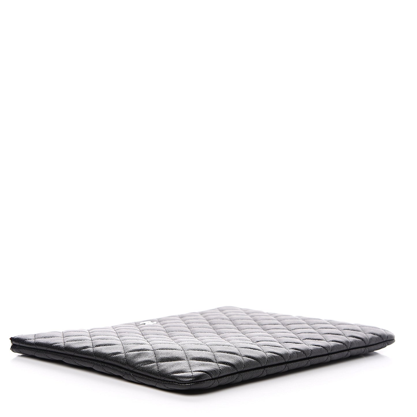 Caviar Quilted Large Cosmetic Case Black