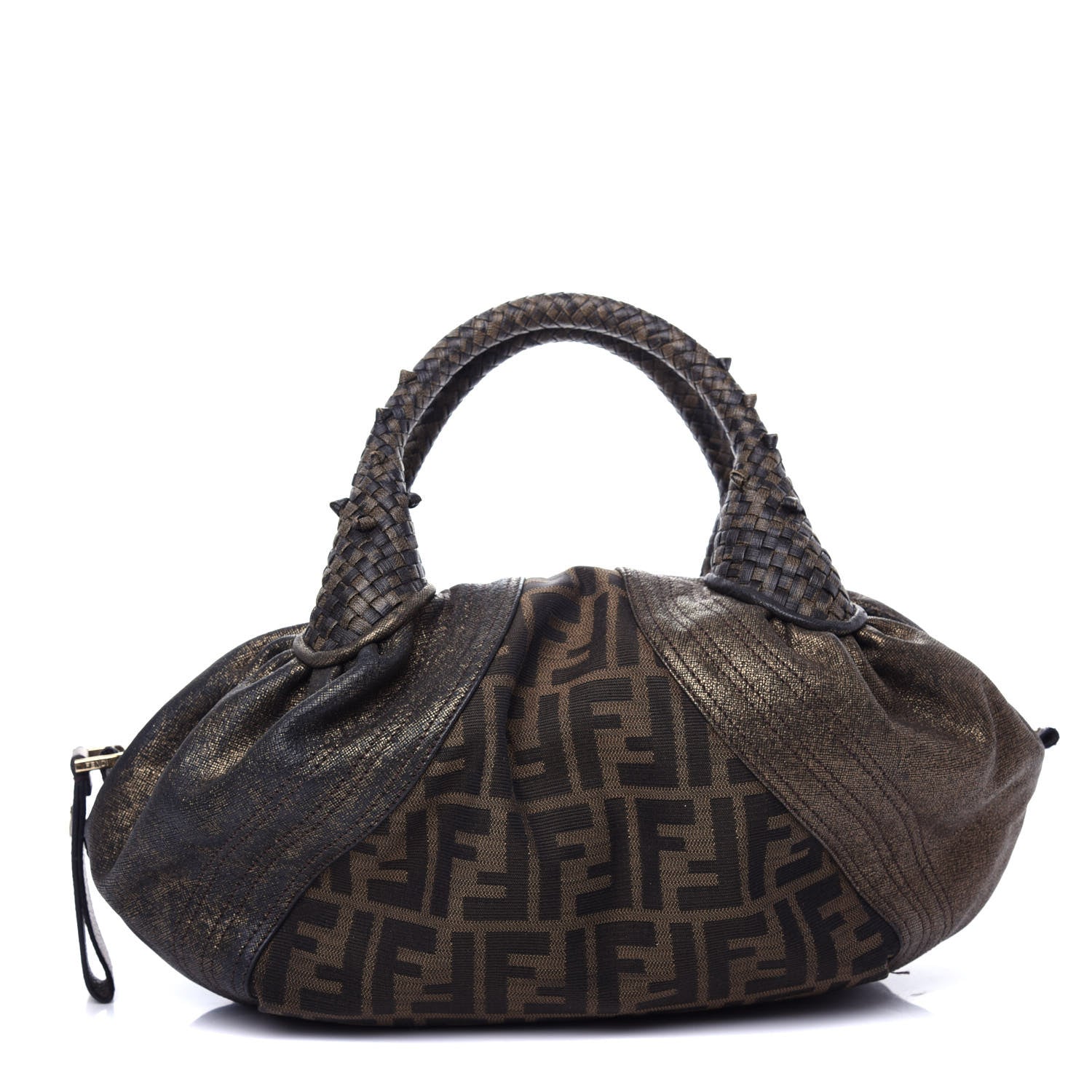 Fendi Zucca Goatskin Spy Bowler Tobacco Bronzo 1 of 10