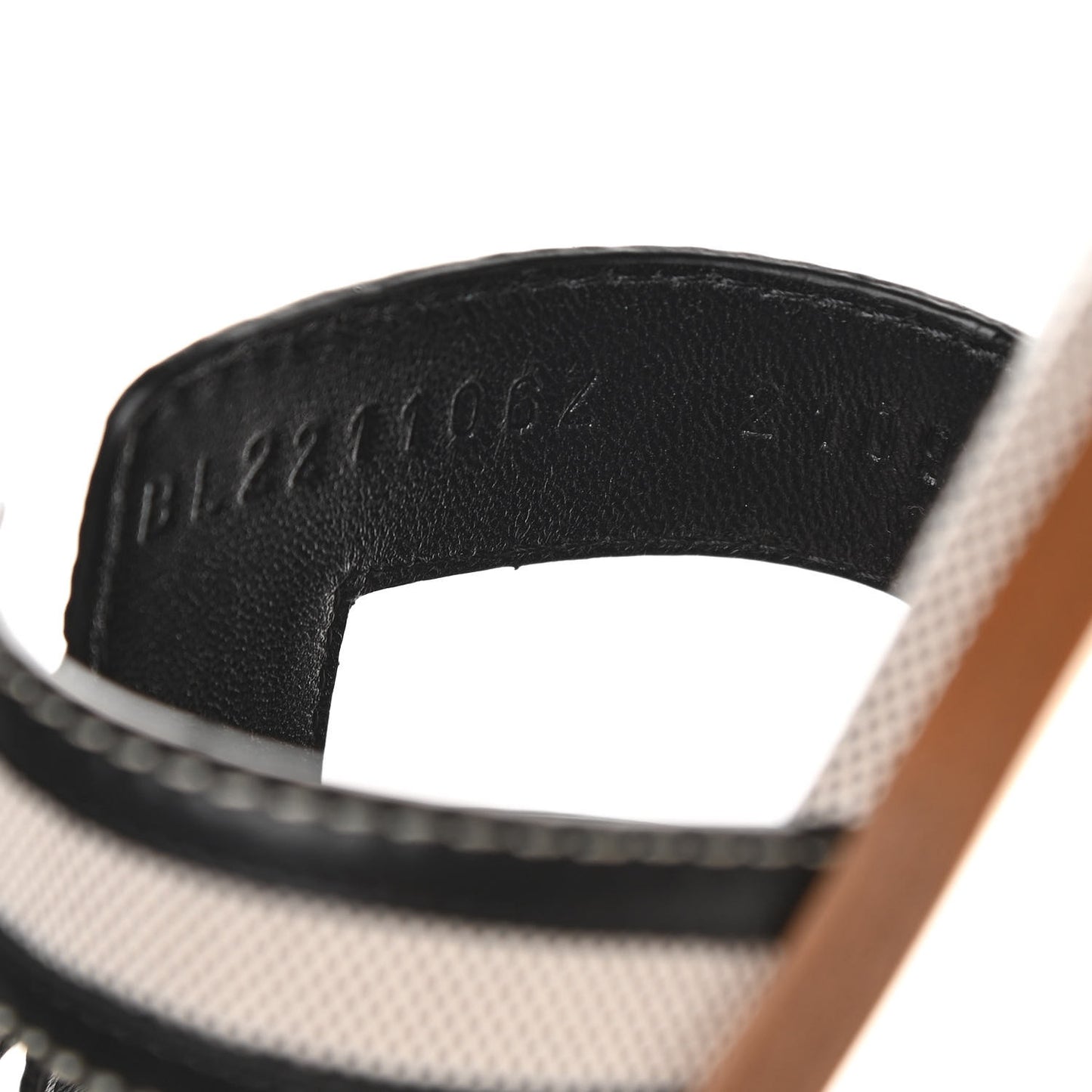 Calfskin Canvas Oran Sandals 36 Black
