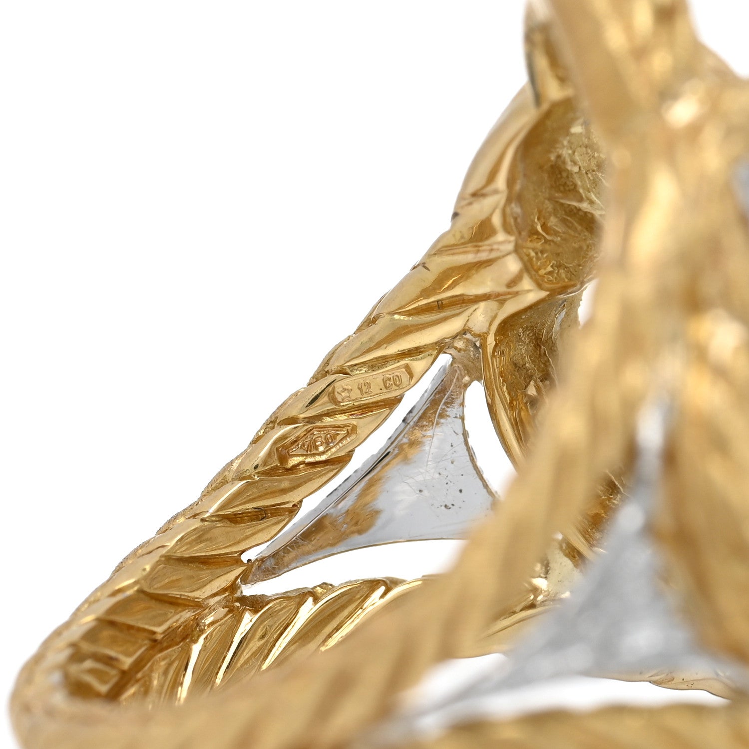 Buccellati 18K Yellow White Gold Diamond Etoilee Ring 51 5.75 5 of 5