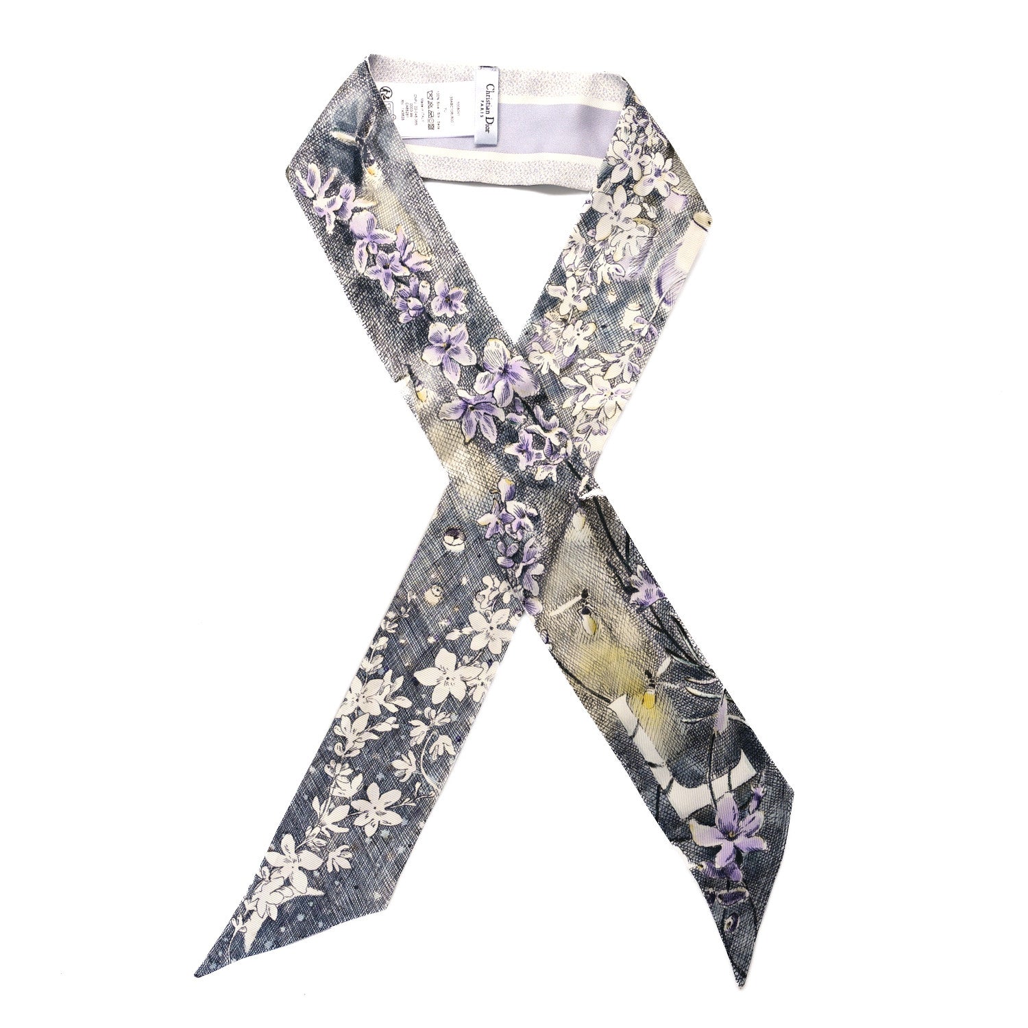 Christian Dior Silk ABCDior L Lavande Lumiere Mitzah Scarf Ivory Multicolor 1 of 3