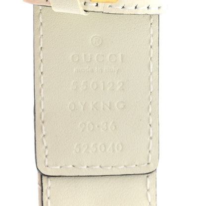 Gucci Calfskin Trapuntata Zumi 30mm Belt 90 36 White 3 of 3