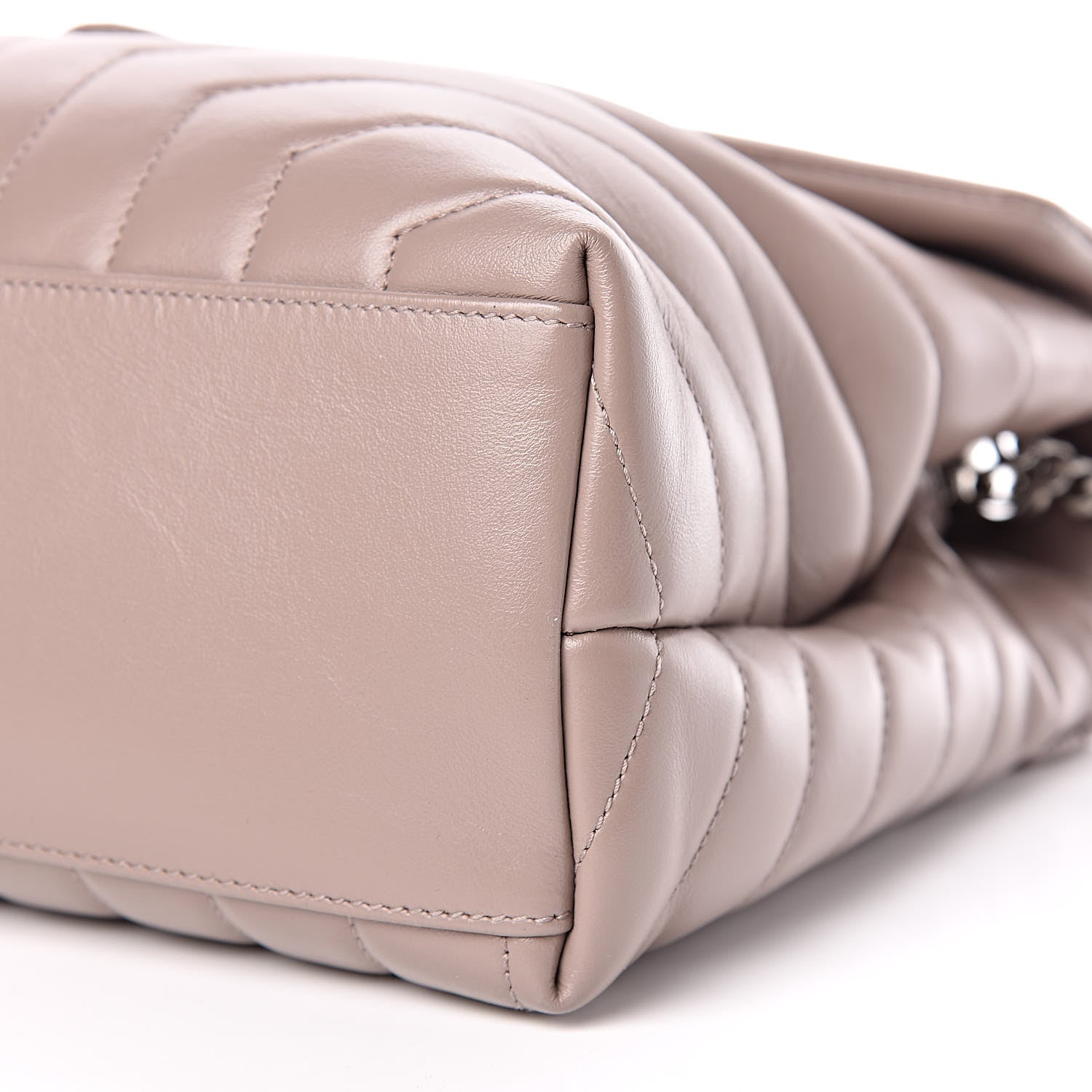 Saint Laurent Calfskin Y Quilted Monogram Medium Loulou Chain Satchel Mink 9 of 9